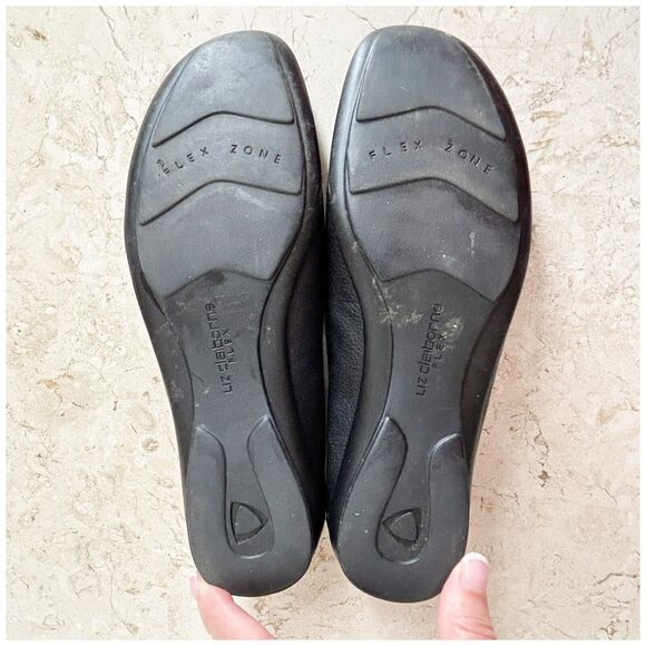 Liz Claiborne Flex Weekend Shoes 7.5 Black Pebbled Leather Loafer Excellent Cond - Picture 10 of 10